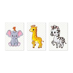Kit 3 Placas Decorativas Safari Infantil Bebe Quarto Menino Menina - 0125ktpl - comprar online