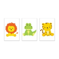 Kit 3 Placas Decorativas Safari Infantil Bebe Quarto Menino Menina - 0128ktpl - comprar online