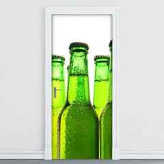 Adesivo Decorativo de Porta - Garrafas de Cerveja - 013cnpt