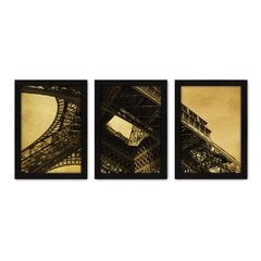 Kit Com 3 Quadros - Torre Eiffel Paris França - 016kq02p - comprar online