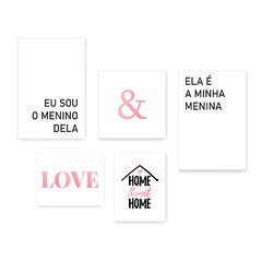 Kit 5 Placas Decorativas - Frase Meu Menino Minha Menina Casa Quarto Sala - 016ktpl5 - comprar online
