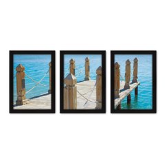 Kit Com 3 Quadros - Píer Mar Paisagem - 017kq02p - comprar online