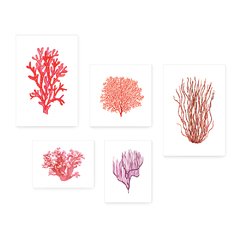 Kit 5 Placas Decorativas - Mar Oceano Coral Casa Quarto Sala - 020ktpl5 - comprar online