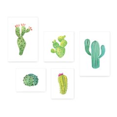 Kit 5 Placas Decorativas - Cactos Plantas Natureza Casa Quarto Sala - 021ktpl5 - comprar online