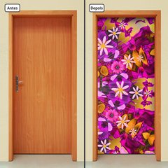 Adesivo Decorativo de Porta - Flores - 021cnpt - comprar online