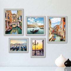 Kit Com 5 Quadros Decorativos - Veneza Gôndola Itália - 034kq01 - comprar online