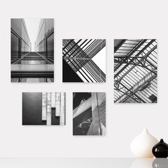 Kit 5 Placas Decorativas - Urbano Arquitetura Projeto Casa Quarto Sala - 036ktpl5