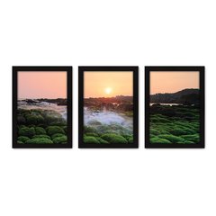 Kit Com 3 Quadros - Pôr-do-Sol Natureza Paisagem - 038kq02p - comprar online