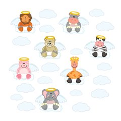 Adesivo de Parede Infantil Anjinhos e Nuvens Quarto Criança - 041ir - comprar online