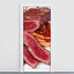 Adesivo Decorativo de Porta - Carne - Churrasco - 041cnpt