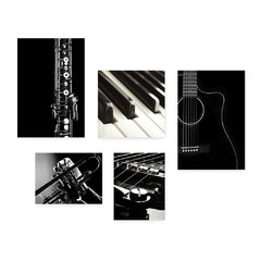 Kit 5 Placas Decorativas - Música Violão Piano Casa Quarto Sala - 042ktpl5 - comprar online