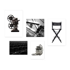 Kit 5 Placas Decorativas - Cinema Projetor Filmes Casa Quarto Sala - 043ktpl5 - comprar online