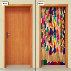 Adesivo Decorativo de Porta - Lápis de Cor - 044cnpt - comprar online