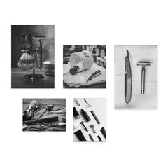 Kit 5 Placas Decorativas - Barbearia Barbeiro Barber Casa Quarto Sala - 047ktpl5 - comprar online