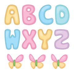 Adesivo de Parede Infantil Alfabeto e Borboletas Quarto Criança - 051ir - comprar online