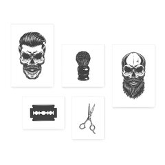 Kit 5 Placas Decorativas - Barbearia Barbeiro Barber Casa Quarto Sala - 052ktpl5 - comprar online