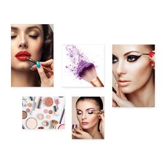 Kit 5 Placas Decorativas - Salão de Beleza Maquiagem Casa Quarto Sala - 060ktpl5 - comprar online