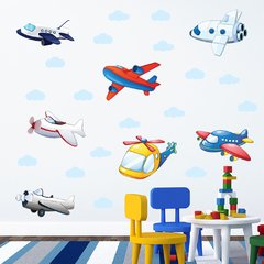 Adesivo de Parede Infantil Aviação Avião Quarto Criança - 061ir