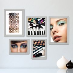 Kit Com 5 Quadros Decorativos - Salão de Beleza Maquiagem - 061kq01 - comprar online