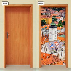 Adesivo Decorativo de Porta - Cidade - Casas - 061cnpt - comprar online