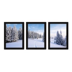 Kit Com 3 Quadros - Montanha Neve Paisagem - 062kq02p - comprar online