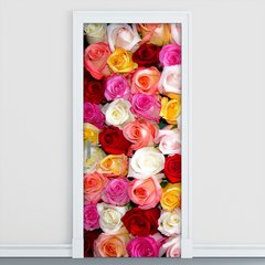 Adesivo Decorativo de Porta - Rosas Coloridas - 066cnpt