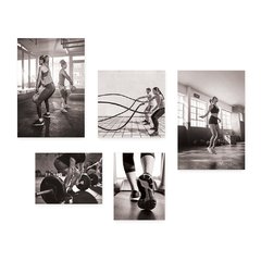 Kit 5 Placas Decorativas - Academia Treino Fitness Casa Quarto Sala - 074ktpl5 - comprar online