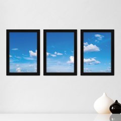 Kit Com 3 Quadros - Céu Nuvens Paisagem - 075kq02p