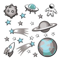 Adesivo de Parede Infantil Espaço Planeta Quarto Menino - 077ir - comprar online