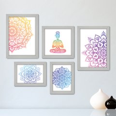 Kit Com 5 Quadros Decorativos - Yoga Mandalas Studio - 081kq01 - comprar online