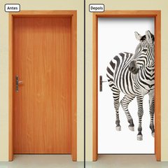 Adesivo Decorativo de Porta - Zebra - Animais - 085cnpt - comprar online