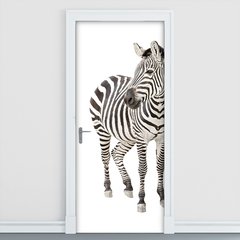 Adesivo Decorativo de Porta - Zebra - Animais - 085cnpt