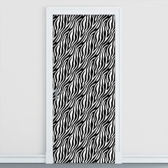 Adesivo Decorativo de Porta - Pele de Zebra - 086cnpt