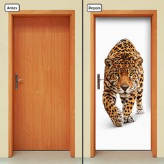 Adesivo Decorativo de Porta - Onça - Animal - 087cnpt - comprar online