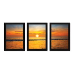 Kit Com 3 Quadros - Mar Praia Paisagem - 094kq02p - comprar online