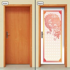 Adesivo Decorativo de Porta - Dragão - Vermelho - 095cnpt - comprar online