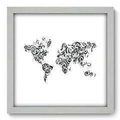 Quadro Decorativo com Moldura - Mapa Mundi - 097qnd - comprar online