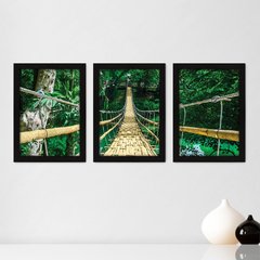 Kit Com 3 Quadros - Ponte Natureza Paisagem - 098kq02p