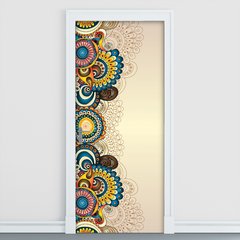 Adesivo Decorativo de Porta - Flores - 098cnpt