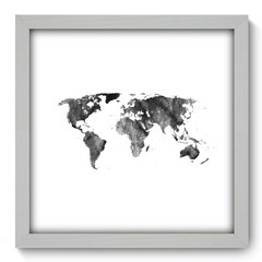 Quadro Decorativo com Moldura - Mapa Mundi - 099qnd - comprar online