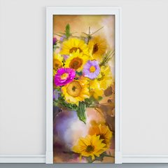 Adesivo Decorativo de Porta - Pintura - Flores - 1011cnpt