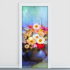 Adesivo Decorativo de Porta - Pintura - Flores - 1013cnpt