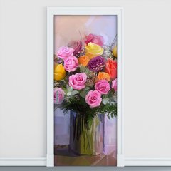 Adesivo Decorativo de Porta - Pintura - Flores - 1015cnpt