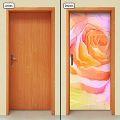 Adesivo Decorativo de Porta - Flor - Rosa - 1019cnpt - comprar online