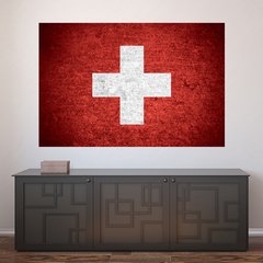 Painel Adesivo de Parede - Bandeira Suíça - 1020pn