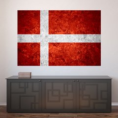 Painel Adesivo de Parede - Bandeira Dinamarca - 1021pn
