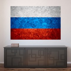 Painel Adesivo de Parede - Bandeira Rússia - 1022pn