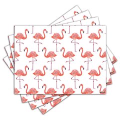 Jogo Americano - Flamingos com 4 peças - 1028Jo
