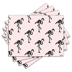 Jogo Americano - Flamingos com 4 peças - 1029Jo