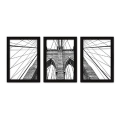 Kit Com 3 Quadros - Brooklin Bridge New York - 102kq02p - comprar online